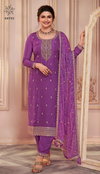 Saanjh By Vinay Kuleesh Silk Georgette Embroidered Salwar Kameez Manufacturers
